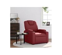 vidaXL Fauteuil relax inclinable avec porte-gobelets, dossier & accoudoirs Rouge bordeaux similicuir