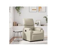 vidaXL Fauteuil inclinable – Chaise de relaxation avec repose-pieds, similicuir crème