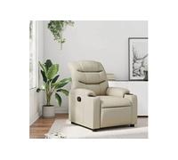 vidaXL – Fauteuil inclinable – avec repose-pieds et accoudoirs – Crème similicuir