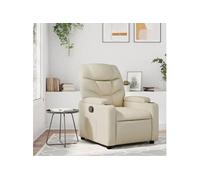 vidaXL Fauteuil relax Crème Similicuir