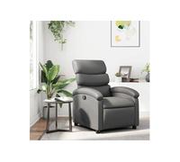 vidaXL Fauteuil inclinable – Chaise de relaxation avec dossier et repose-pied, Gris similicuir