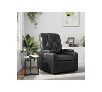 vidaXL Fauteuil Inclinable, Chaise de Relaxation avec Porte-gobelets, Siège avec Dossier et Accoudoirs Salle de Séjour, Moderne, Noir Similicuir