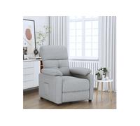 vidaXL Fauteuil réglable inclinable en tissu gris clair avec accoudoirs et repose-pied Gris G