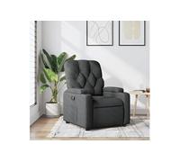 vidaXL Fauteuil inclinable – Porte-gobelets, dossier et accoudoirs – Tissu gris foncé