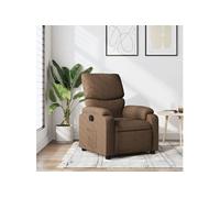 vidaXL Fauteuil Inclinable, Chaise de Relaxation avec Repose-Pieds, Siège avec Dossier et Accoudoirs Salle de Séjour, Moderne, Marron Tissu