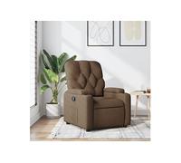 vidaXL Fauteuil inclinable moderne avec porte-gobelets et accoudoirs, tissu marron