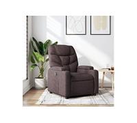 vidaXL Fauteuil inclinable de relaxation avec porte-gobelets, dossier et accoudoirs marron foncé