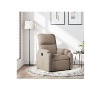 vidaXL Fauteuil inclinable taupe en tissu microfibre