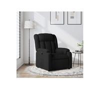 Fauteuil Inclinable, Chaise avec Repose-pieds, Siège avec Dossier et Accoudoirs, Meuble de Salle de Séjour, Moderne, Noir Tissu 373576