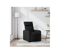 vidaXL Fauteuil inclinable – Chaise avec repose-pieds, dossier et accoudoirs – Moderne tissu noir