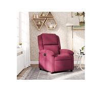 vidaXL Fauteuil inclinable TV moderne avec dossier et repose-pied Velours rouge bordeaux