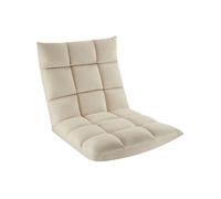 Fauteuil relax 2 en 1 en velours réglable en 14 positions max 120kg beige