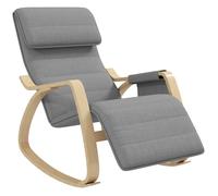 Fauteuil relax à bascule - HOMCOM - fauteuil allaitement avec repose-pieds réglable, poche latérale et appui-tête, gris