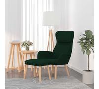 Fauteuil relax avec pouf Vert foncé velours