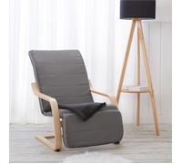 Fauteuil relax avec repose-pieds Fauteuil relaxant Gris Chaise longue en bois naturelle Fauteuil confort