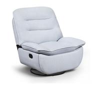 WOLTU Fauteuil Relax, Fauteuil Inclinable, Pivotant, Bascule, Bleu Clair | Fauteuil TV Siège de 95 cm de Large, Repose-Pieds Pliable, Tissu Aspect Lin, Rangement Latéral