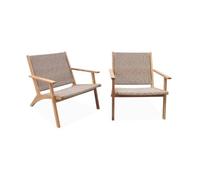 Fauteuil relax bois d'acacia et résine (lot de 2)
