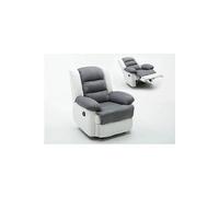 Fauteuil Relax "Buckingham" - 85 X 93 X 100 Cm - Blanc / Gris Clair Gris