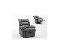 Fauteuil relax Buckingham - 85 x 93 x 100 cm - Gris clair