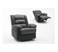 Fauteuil relax ""Buckingham"" - 85 x 93 x 100 cm - Noir / Gris foncé