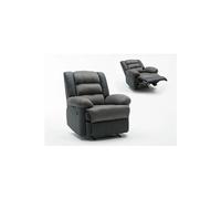 Fauteuil relax ""Buckingham"" - 85 x 93 x 100 cm - Noir / Gris foncé