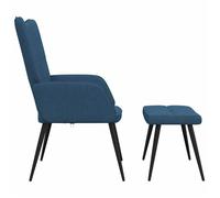 Fauteuil relax - CLOUD - contemporain - avec tabouret Bleu Tissu S226