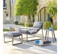 Fauteuil relax de jardin LAMBINIO Graphite Gris foncé Aluminium traité époxy - Oléfine Hespéride