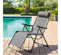 Hespéride Fauteuil relax de jardin Silos Acier traité époxy Anthracite 46 cm