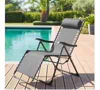Fauteuil relax de jardin ""Silos"" anthracite acier traité époxy - Hespéride