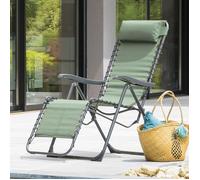 Hespéride Fauteuil relax de jardin Silos vert olive acier traité époxy texaline pliable 5 positions