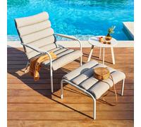 Fauteuil relax de jardin SOLANI Argile Acier traité époxy, Traitement anti-rouille renforcé, Texaline Hespéride