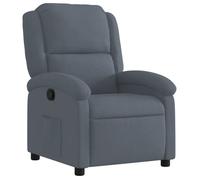 Fauteuil relax - DEC - Inclinable manuel - Velours gris foncé - Confort optimal - Poche latérale