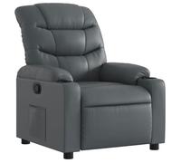 Fauteuil relax - DEC - Inclinaison manuelle - Similicuir gris - Confort optimal - 1 place
