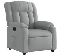 Fauteuil relax - DEC - Inclinaison manuelle - Tissu gris clair - Confort optimal - Poche latérale