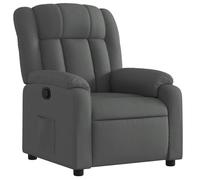 Fauteuil relax - DEC - Inclinaison manuelle - Tissu gris foncé - Confort optimal - Poche latérale