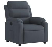 Fauteuil relax - DEC - Inclinaison manuelle - Velours gris foncé - Confort optimal - Poche latérale