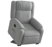 Fauteuil relax - DEC028316 - Électrique - Tissu gris clair - Inclinaison 135° - Poche latérale