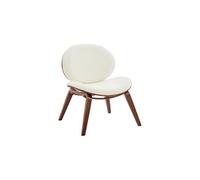 Fauteuil relax décor bois courbé placage effet noyer et bouclette texturée