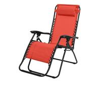 Fauteuil relax d'extérieur coloris rouge 90x108x64 cm
