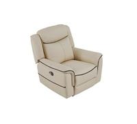 Fauteuil relax électrique en cuir beige ADELIO