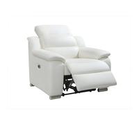Fauteuil relax électrique en cuir blanc ARENA III