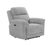 Fauteuil relax électrique en tissu chiné gris KELUNO