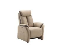 Fauteuil Relax Electrique New Nobuck Beige et Gris Foncé - COIMBRA -