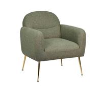 Fauteuil relax en acier et tissu vert foncé - Oviala