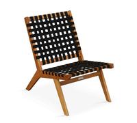 Fauteuil relax en bois d'eucalyptus noir - Oviala