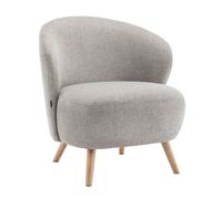 Fauteuil relax en bois et tissu beige Jerry - Oviala