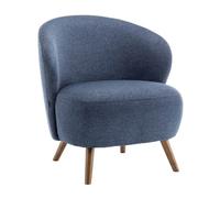 Fauteuil relax en bois et tissu bleu foncé - Oviala