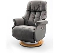 Fauteuil relax en cuir coloris Gris foncé / naturel - 77 x 111 x 86 cm -PEGANE- Gris foncé / naturel G