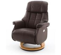 Fauteuil relax en cuir coloris marron / naturel - 82 x 111 x 86 cm -PEGANE- marron / naturel G