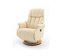 Fauteuil relax en cuir coloris noir - 77 x 111 x 86 cm --